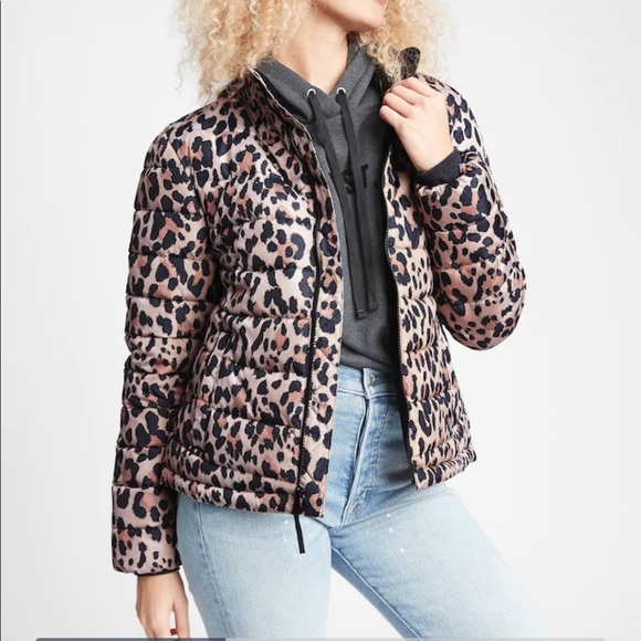 Womens Coats Gap Leopard Print Puffer Jacket Leopard Print